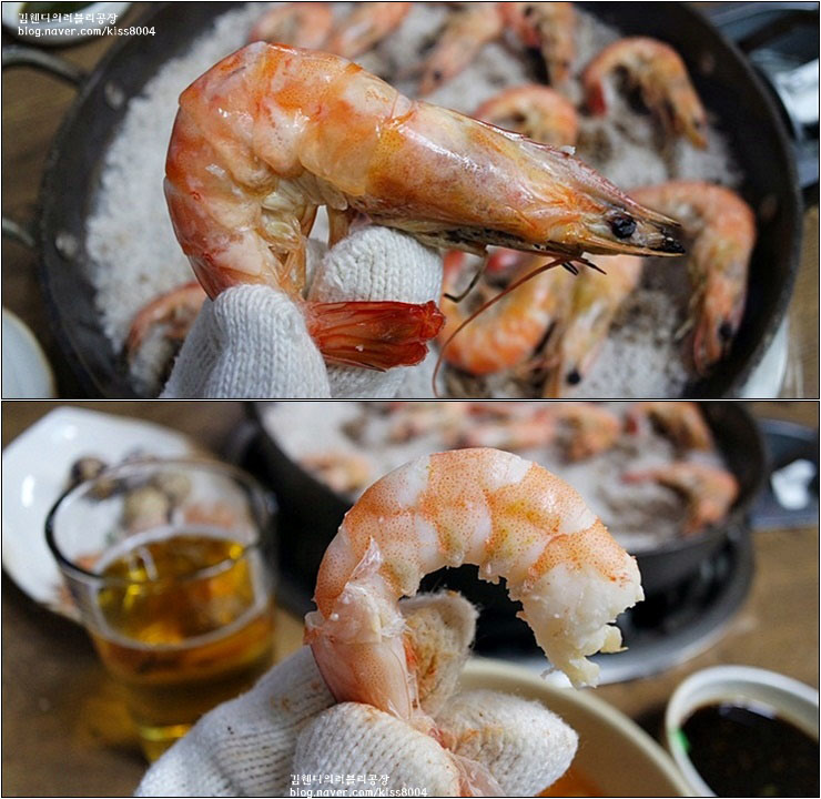 석화구이&소금새우구이 세트로 배부르다.